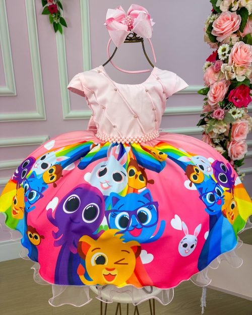 Vestido Infantil Temáticos da Gigi Bolofofos – Bolo Fofos Rosa