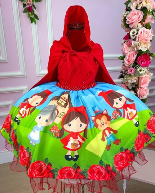 Vestido Infantil Temáticos da Gigi Chapeuzinho Vermelho