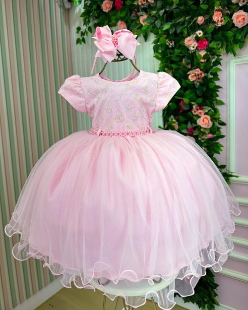 Vestido Menina Bonita Dafne Rosa Bebe