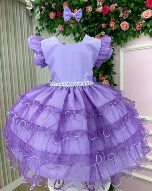 Vestido Ysa Kids Belinda Lilás