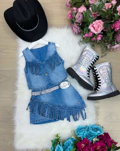 Conjunto Blogueirinha Boiadeira Maraisa Jeans