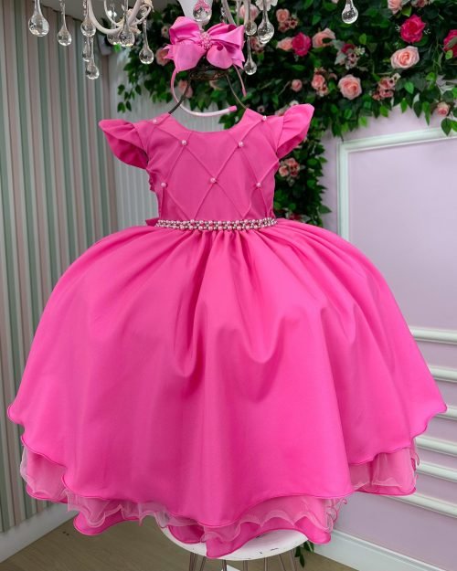 Vestido Ysa Kids Francine Rosa Chiclete