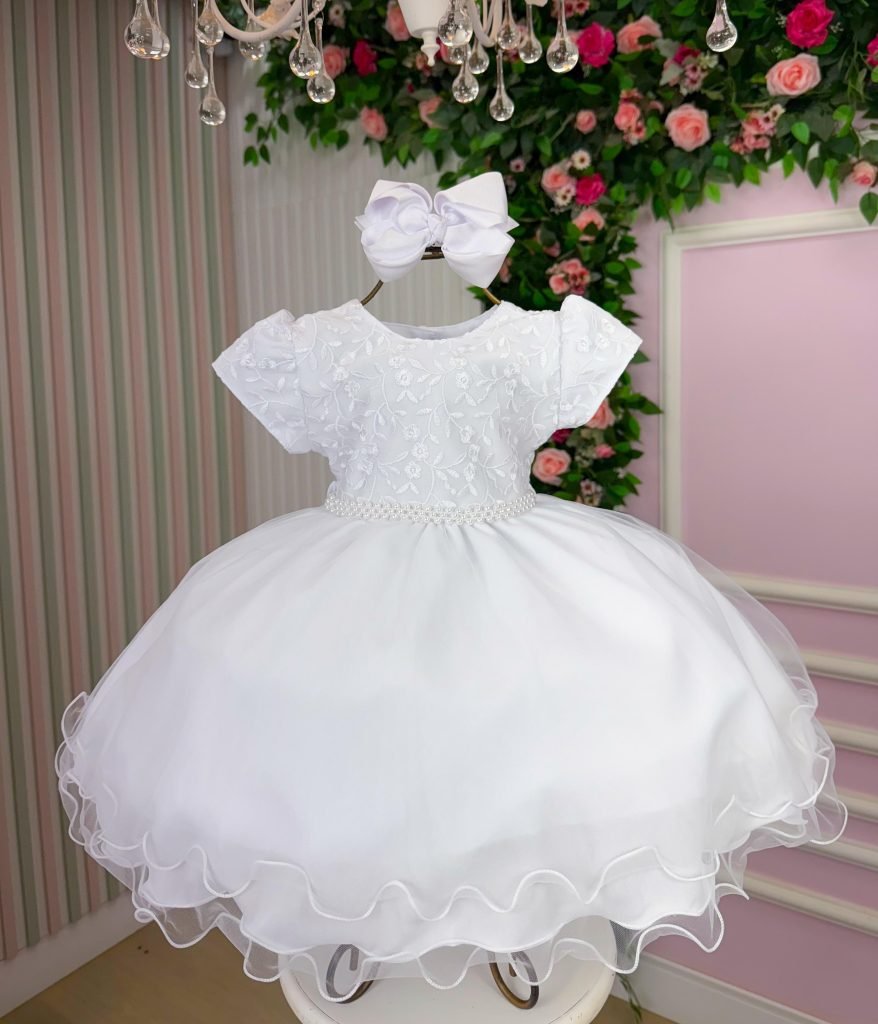 Vestido Vitoria Kids Maria Cecilia Branco