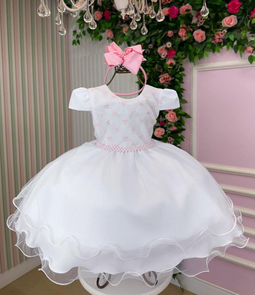 Vestido Vitoria Kids Maria Flor Branco