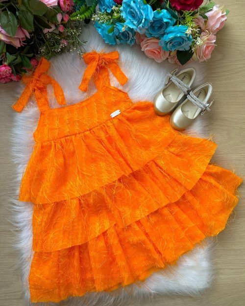 Vestido Banana Club Vitoria Laranja Neon