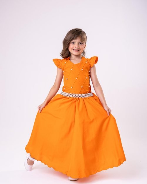 Vestido Ysa Kids Ariane Longo Terracota