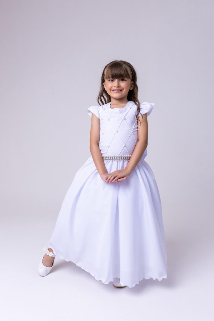 Vestido Ysa Kids Ariane Longo Branco