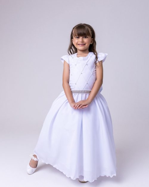 Vestido Ysa Kids Ariane Longo Branco