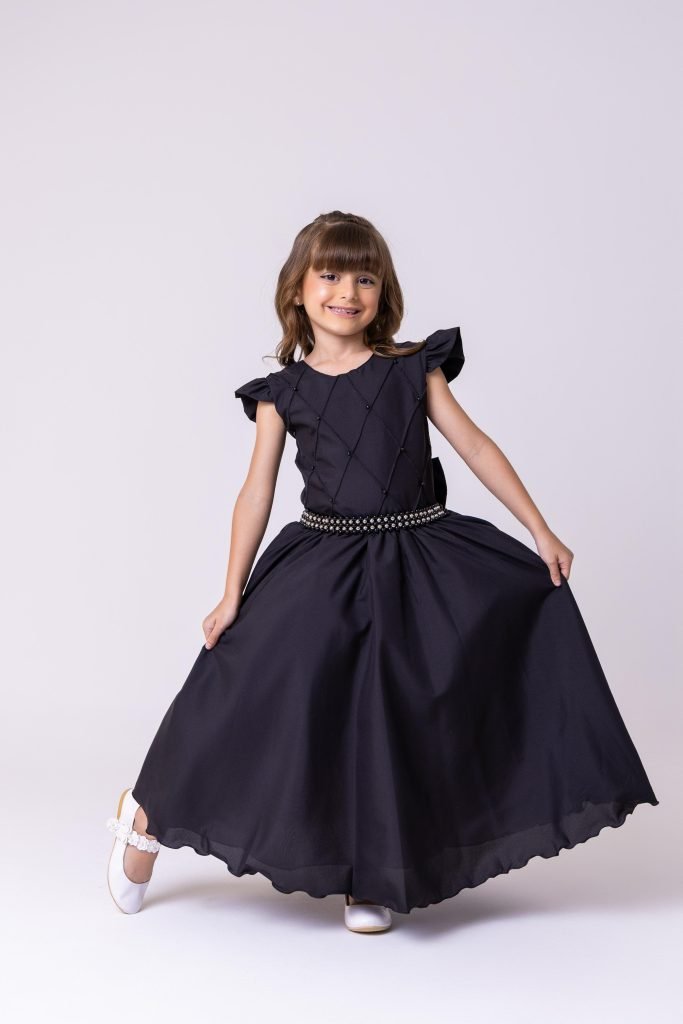 Vestido Ysa Kids Ariane Longo Preto