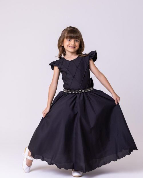 Vestido Ysa Kids Ariane Longo Preto
