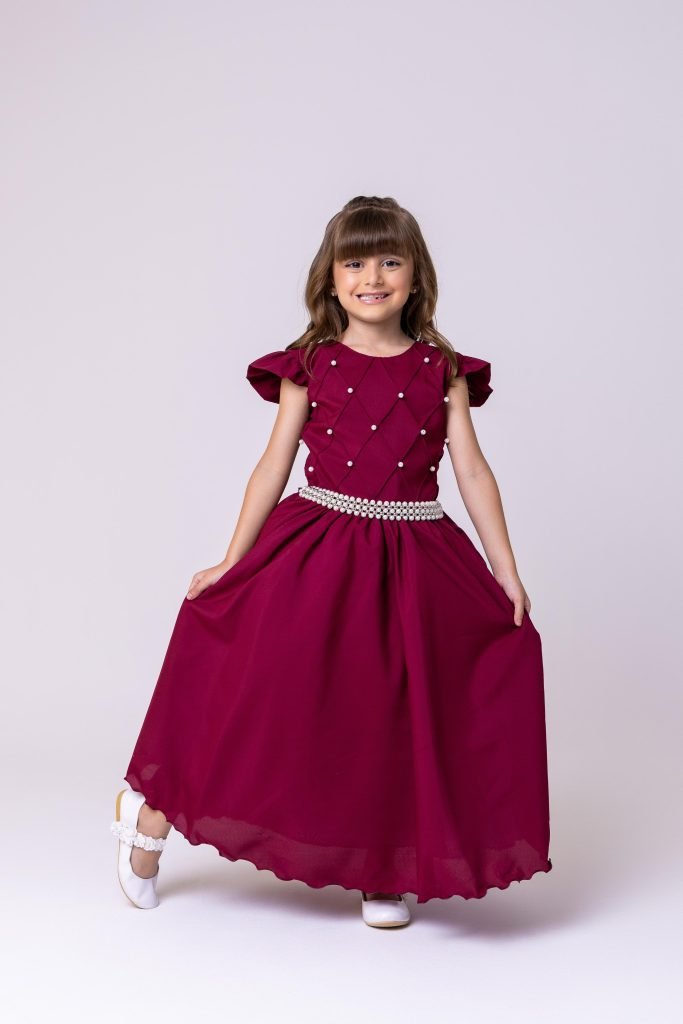 Vestido Ysa Kids Ariane Longo Marsala