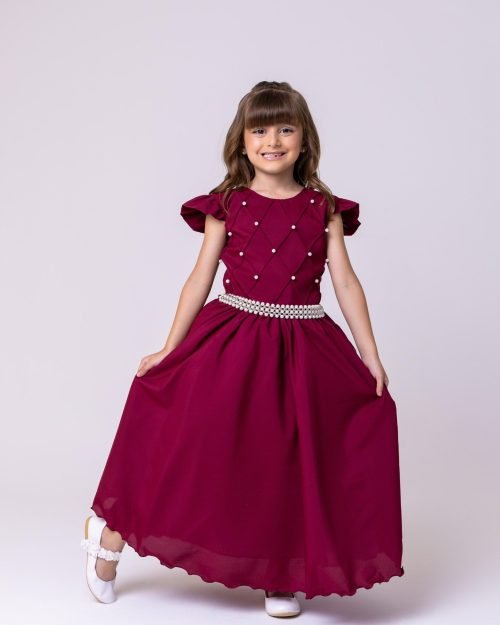 Vestido Ysa Kids Ariane Longo Marsala