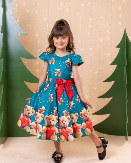 Vestido Marie Milena Ursinhos Verde – Natal