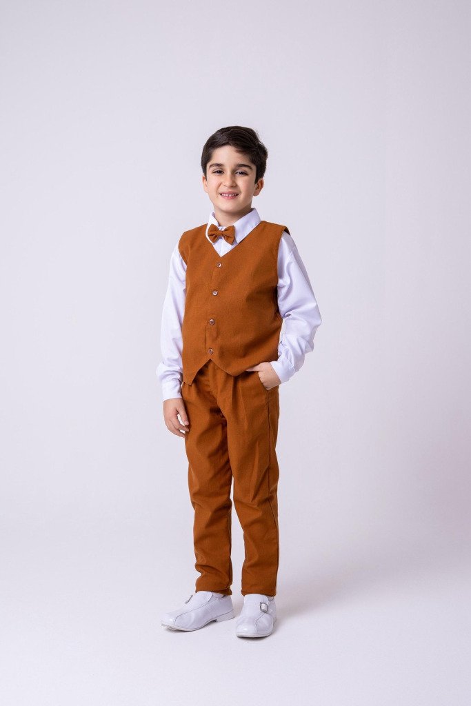 Conjunto Miss Cherry Social Colete Caramelo