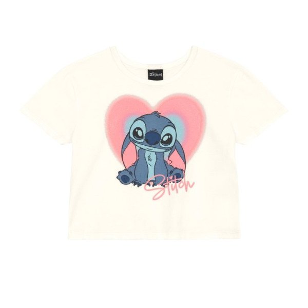 Blusa do Stitch Cropped Infantil Menina camiseta stitch em Meia Malha Stitch licenciada oficial Disney