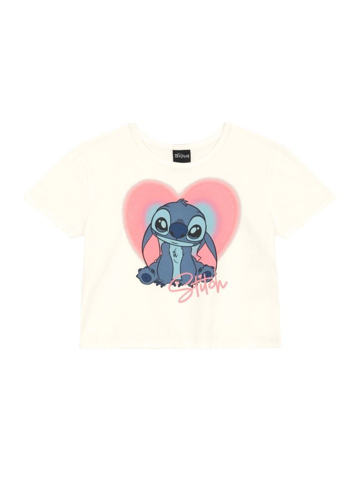 Blusa do Stitch Cropped Infantil Menina camiseta stitch em Meia Malha Stitch licenciada oficial Disney