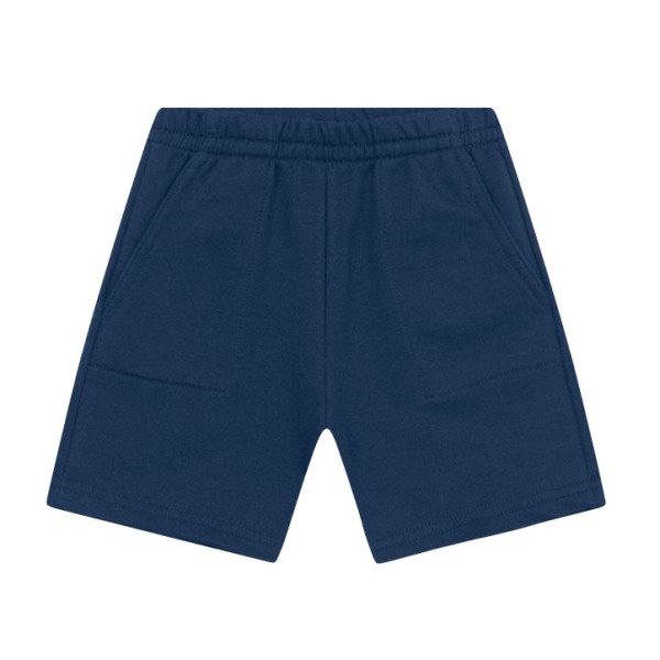 Conjunto infantil menino de Camiseta Malha Jacquard Stripe e Bermuda Moletinho BRANDILI