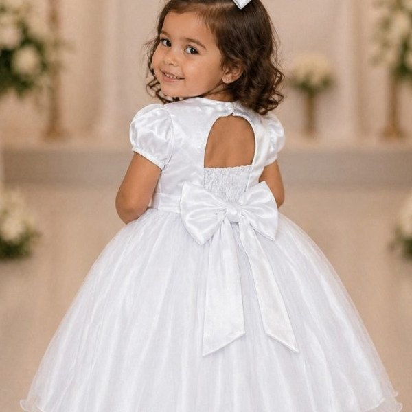 Vestido Infantil Branco Daminha Festas